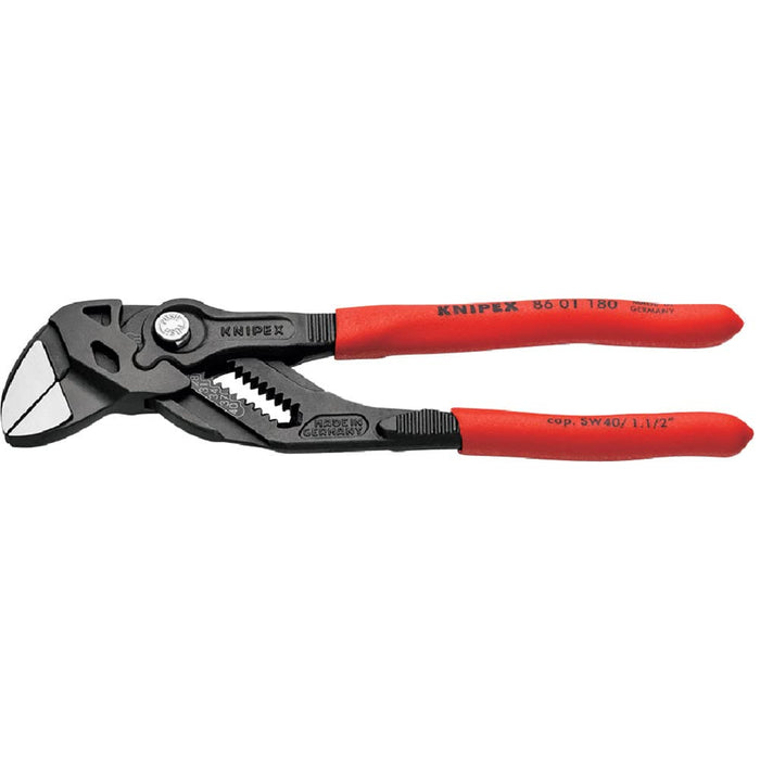 Knipex 86 01 180 Wrench pliers grey atramentized, plastic coated 180 mm
