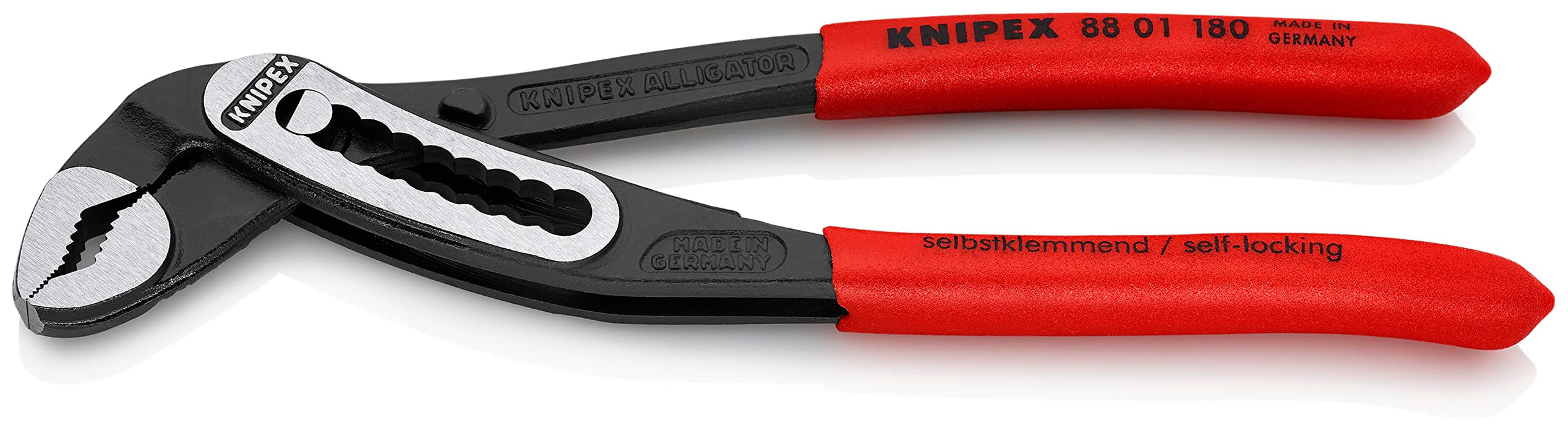 Knipex 88 01 180 Alligator Water Pump Pliers black atramentized, with non-slip plastic coating 180 mm