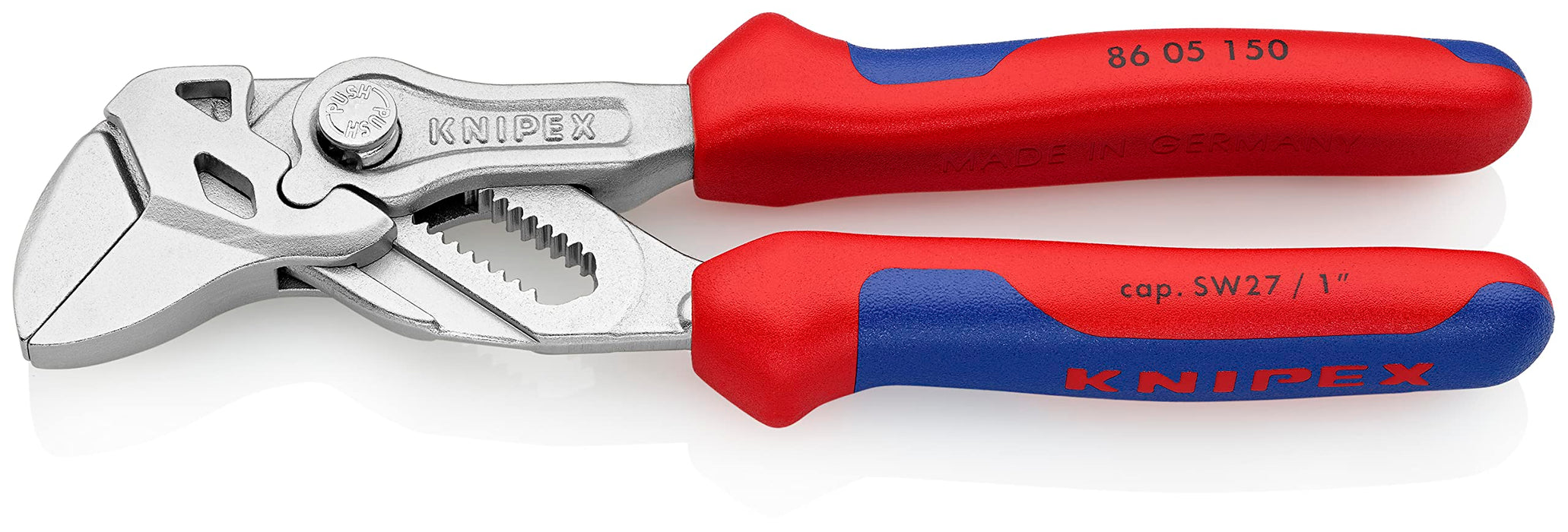 Knipex 86 05 150 Pliers Wrench pliers and a wrench in a single tool chrome-plated, with multi-component grips 150 mm