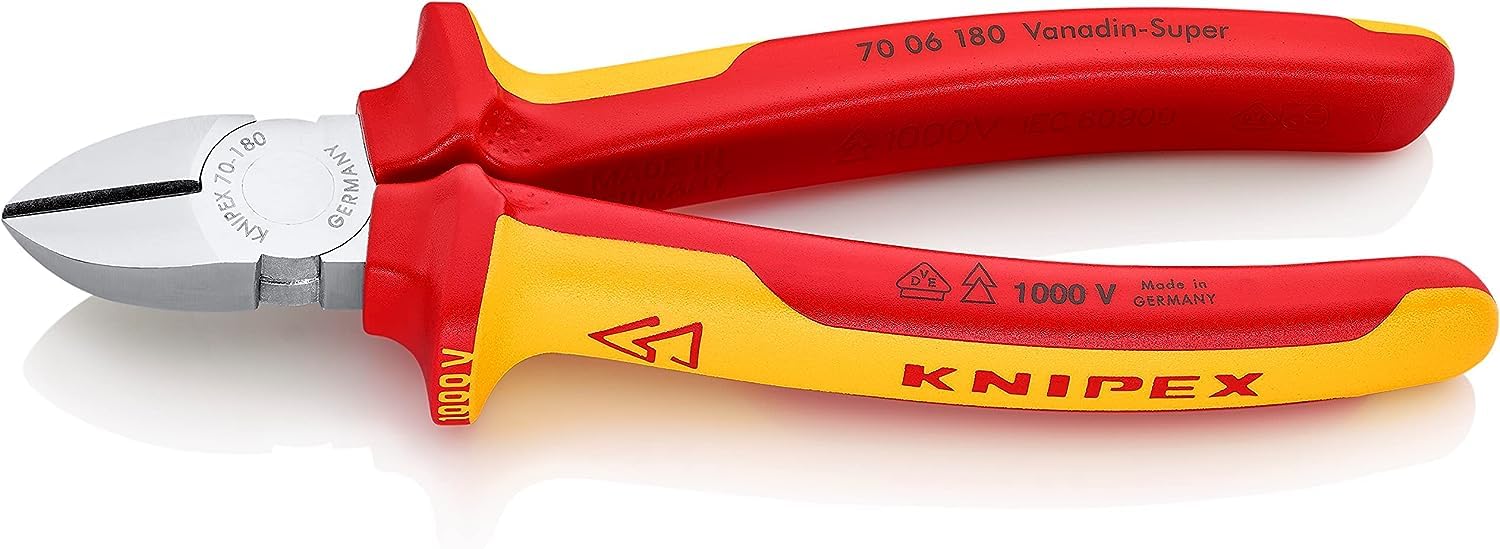 Knipex 70 06 180 Diagonal Cutter 7,09" chrome plated/VDE-tested