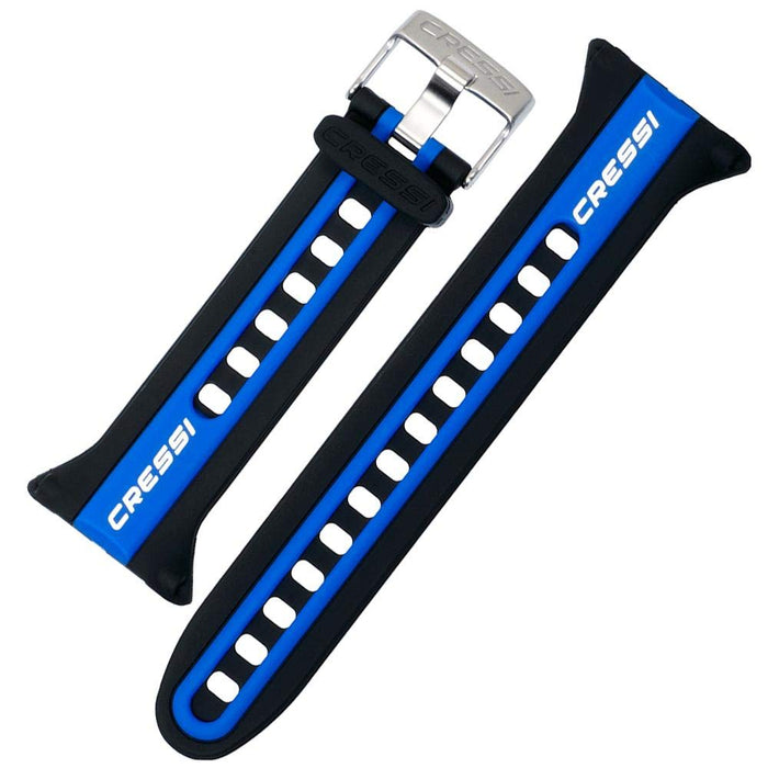 Cressi Watch Strap for Watch-Style Dive Computer, Black/Blue