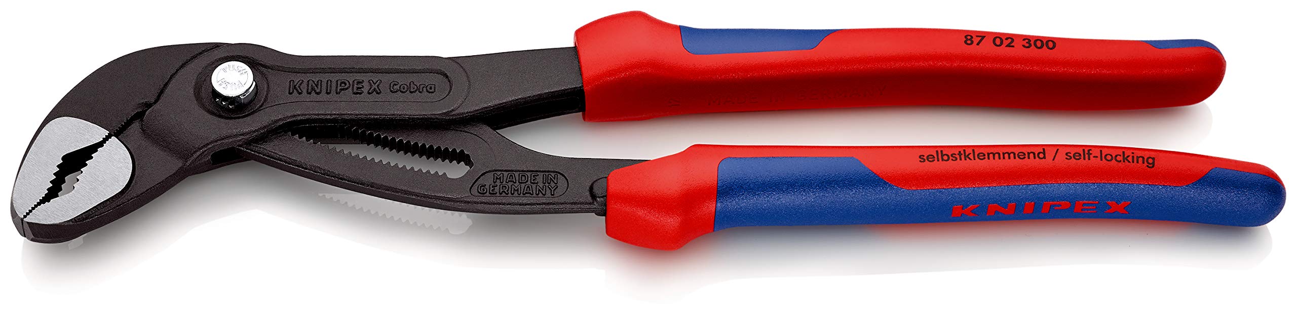 Knipex 87 02 300 SB Water Pump Pliers "Cobra" 11, 81" with Soft Handle
