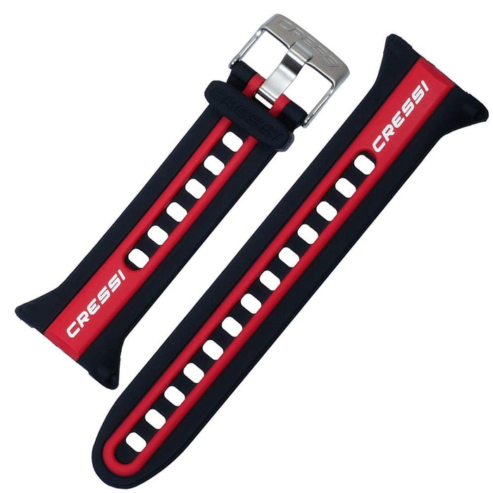 Cressi Watch Strap for Watch-Style Dive Computer, Black/Red