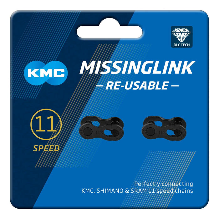 KMC Unisex's 11 Speed DLC MissingLink Joining Link, Black, 2 Pairs