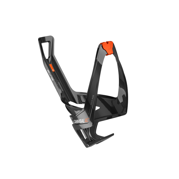 Elite Cannibal Xc Bottle Cage, Black Glossy/Orange Graphic