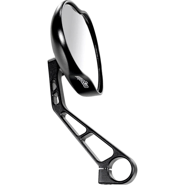 Ergotec M-99 Bicycle Rear View Mirror, Dimensions 121 x 78-66 mm, Aspherical Mirror Surface for Large Viewing Area & Reduced Blind Spot, Left & Right Assembly, 360° Rotation, Black Sandblasted