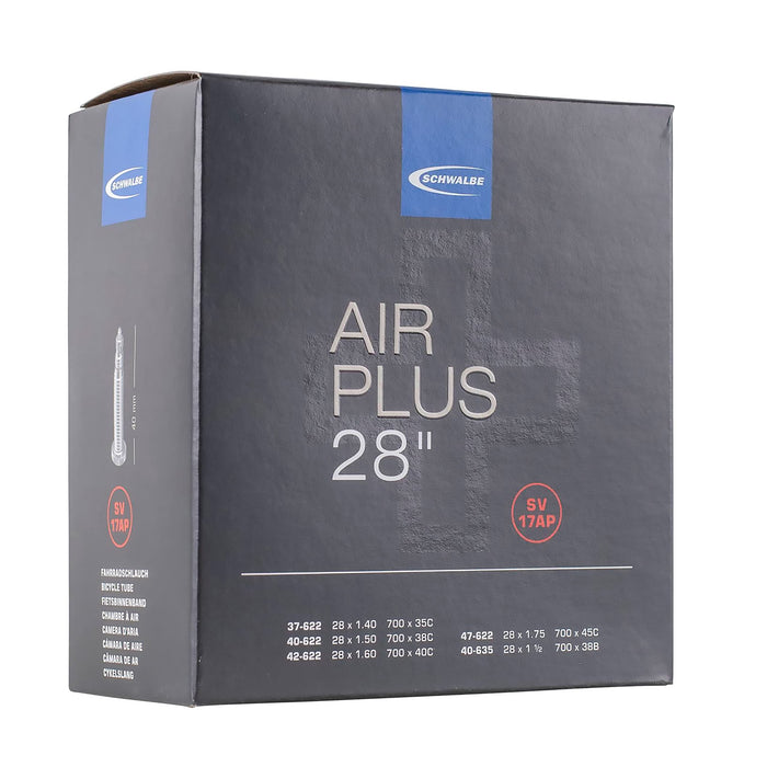 Schwalbe Unisex's AIR Plus Cycle Tube, Black, 700 x 37-47C