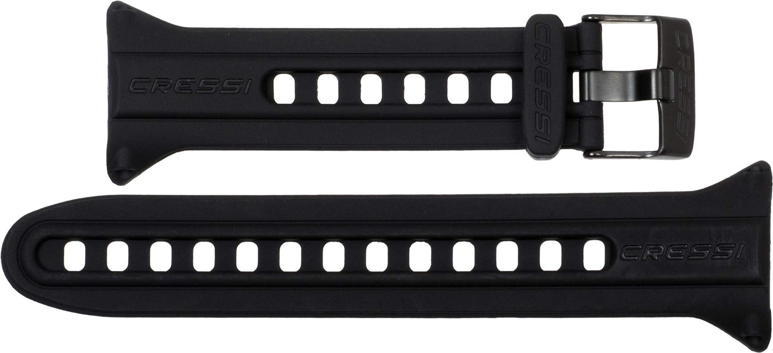 Cressi Watch Strap for Watch-Style Dive Computer, Black/Black