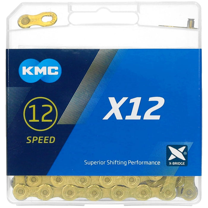 KMC X12 12 Speed Chain, Ti-N Gold, 126 Link