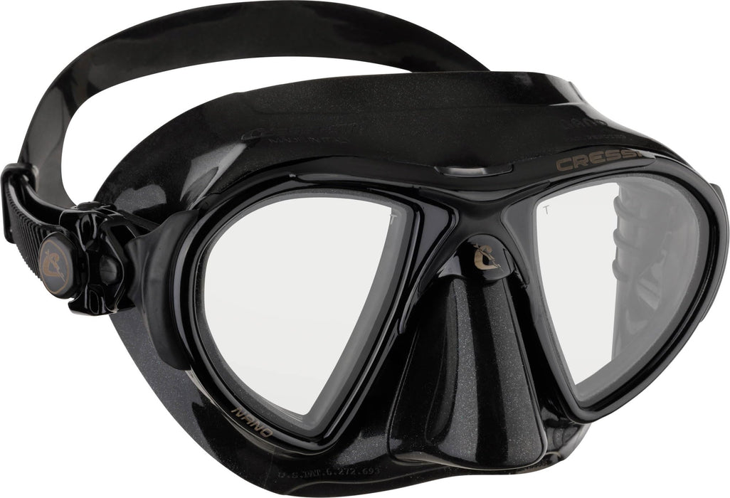 Cressi Nano 2-Lens Masks, Black/Black