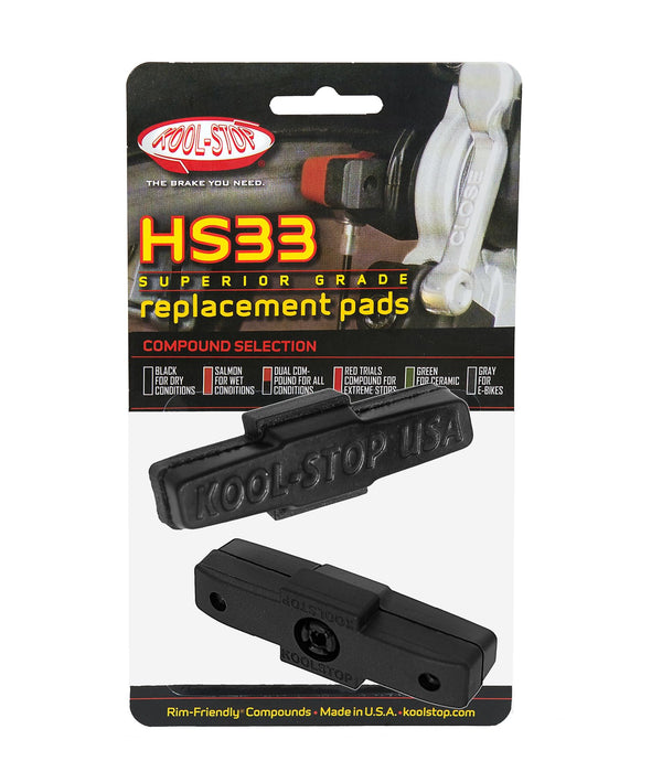 Kool Stop Magura Hs33 Replacement Pads, Caliper Inserts, Magura, Rubber, Pair, Black