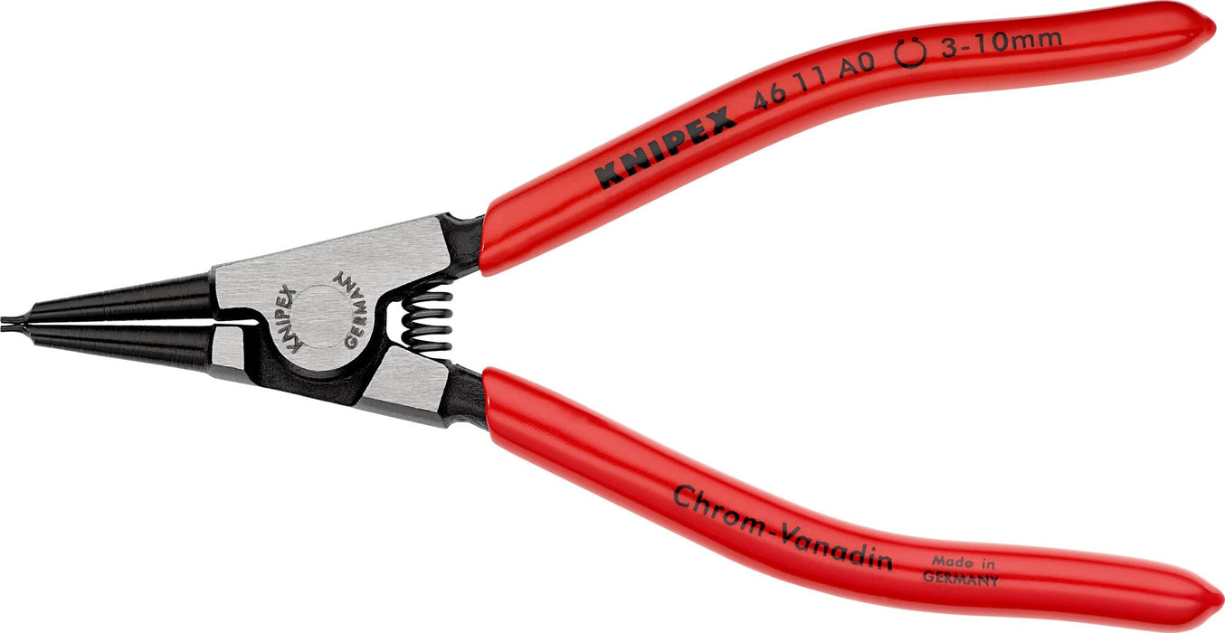 Knipex 46 11 A0 SB Circlip Pliers, External, Straight, 1/8"-25/64" Shaft