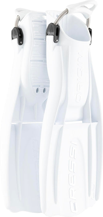 Cressi Origin LD Adjustable Open Heel Fins, White, S/M