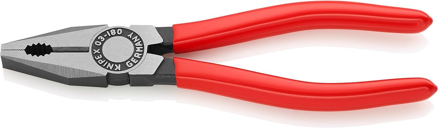 Knipex 03 01 180 Combination Pliers black atramentized, plastic coated 180 mm