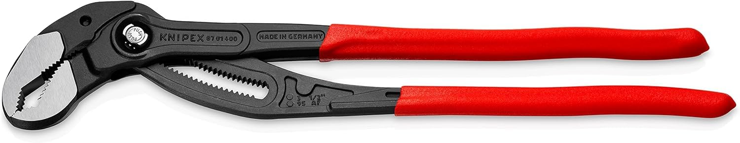 Knipex 87 01 400 Cobra XL Water Pump Pliers, 400 mm, Nuts to 95 mm, Pipes to 90 mm