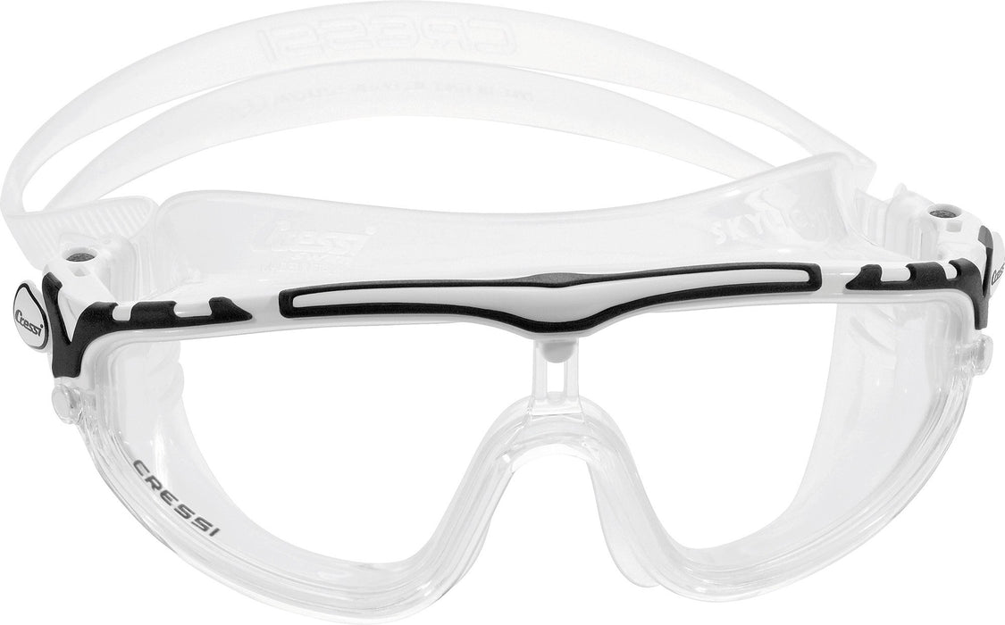 Cressi Adult Wide View Swim Mask | Skylight: made in Italy, Clear/White/Black