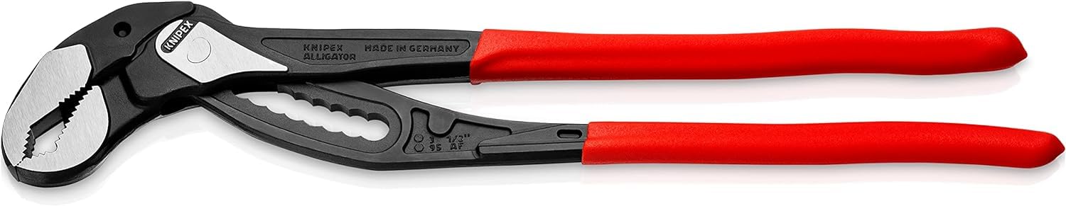 Knipex 88 01 400 SB Alligator XL Pipe Wrench and Water Pump Pliers black atramentized, with non-slip plastic coating 400 mm