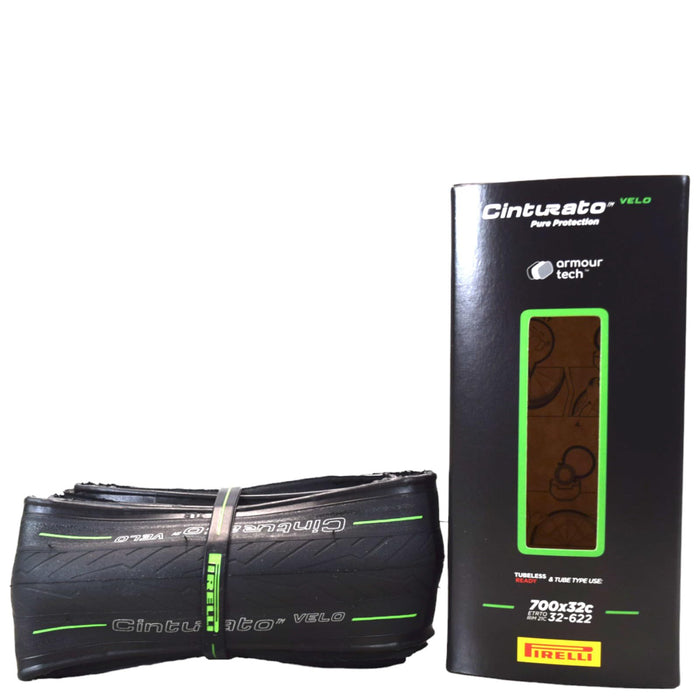 Pirelli Cinturato Velo TLR 32-622 (700 x 32c) Road Bicycle Tire - Great Protection for Long-Distances and Various Terrains - Armour Tech, Clincher Type, Tubeless Ready Bike Tire 700x32c