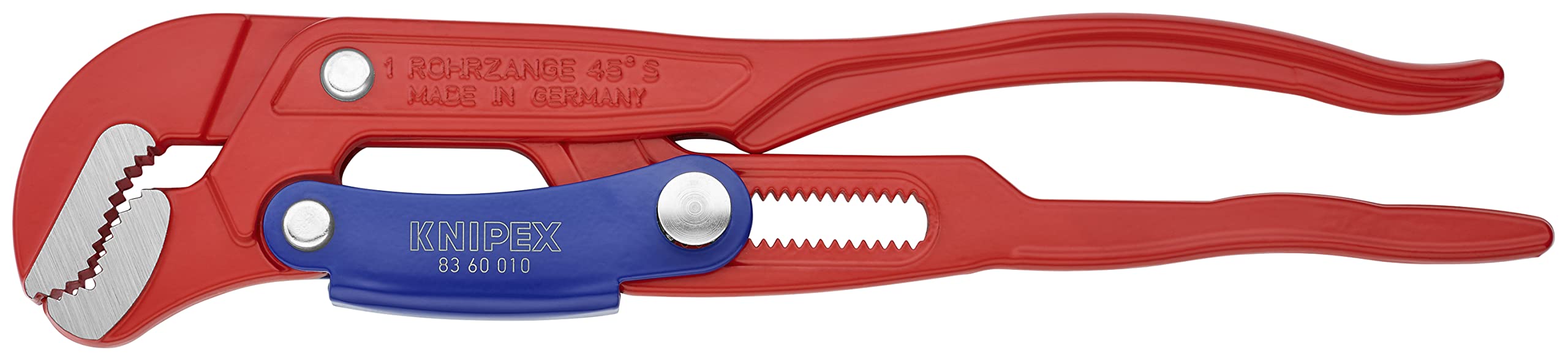 Knipex 83 60 010 Pipe Wrench S-Type with rapid adjustment 1" in red
