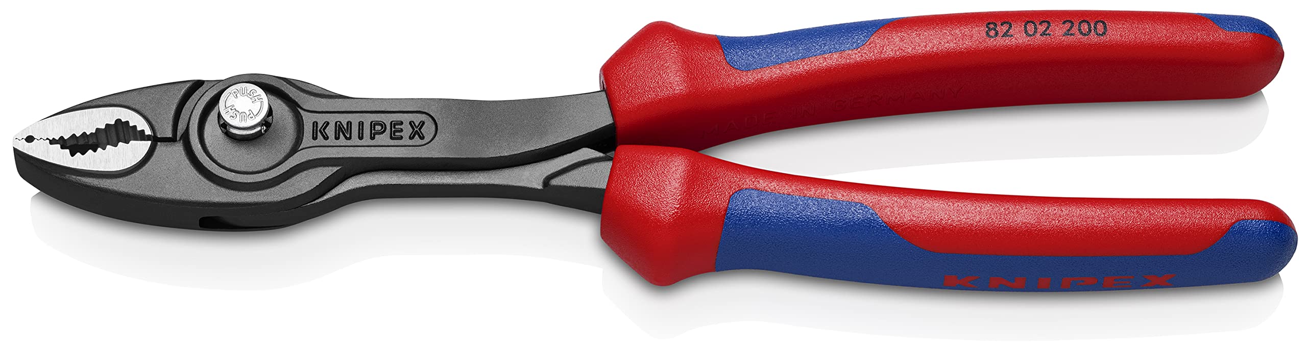 Knipex 82 02 200 TwinGrip Adjustable Front Grip Plier Black with Multi-Component Sleeves 200mm