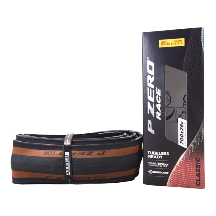Pirelli P Zero Race TLR Classic 26-622 (700 x 26c) Road Bike Tire - Italian-Made Tech, Speedcore 120tpi Casing, Aramid Compound - Next-Gen Speed and Smoothness (1 Tire)