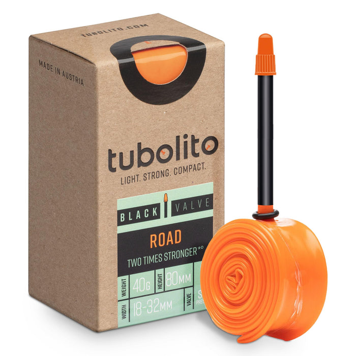 Tubolito Road 700C x 18-32mm Tube | Light, Strong & Compact | Rim & Disc Brake Compatibility | 2X Puncture Protection (700C x 18-32 mm, 80mm Black Presta Valve)