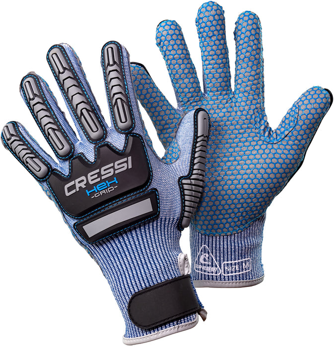 Cressi HEX Grip Gloves, Blue, XS
