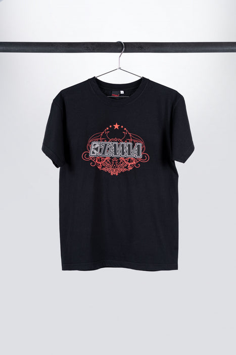 Tama t-shirt in black with white-red Tribal logo on chest