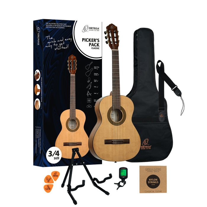 ORTEGA Picker´s Pack 3/4 Nylon String Guitar 6-String - Beginner Set