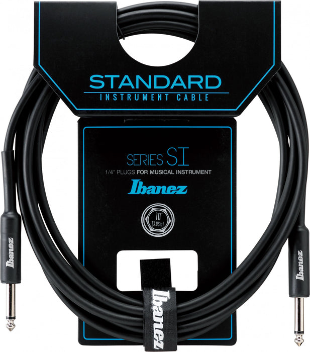 IBANEZ Guitar Instrument Cable - SI Series (Standard) - 2 Straight Plugs - Male - Male, Black - 3,05 m / 10 ft
