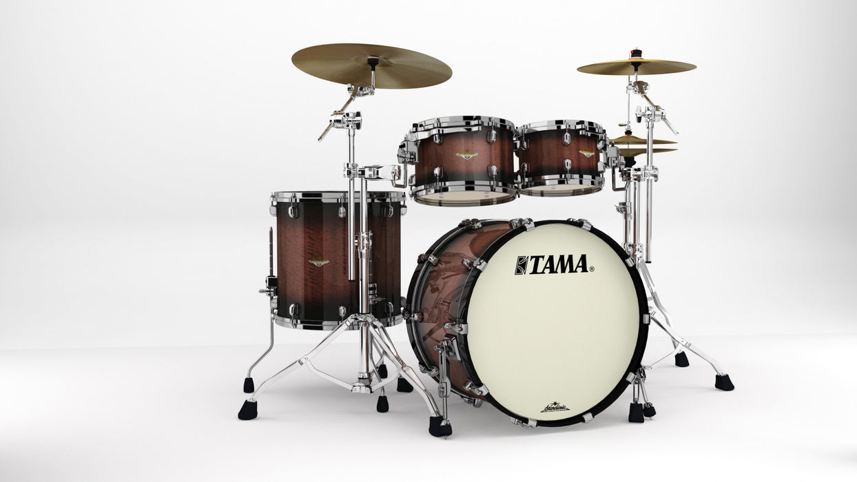 TAMA Starclassic Maple Exotic Shell Kit 4 pcs - Tobacco Sunburst Movingui/Black Nickel HW