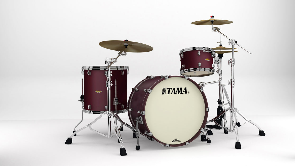 TAMA Starclassic Maple Lacquer Shell Kit 3 pcs - Flat Burgundy Metallic/Black Nickel HW