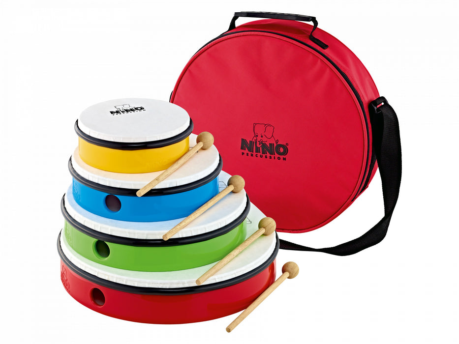 NINO Percussion Molded ABS Hand Drum Set + Nylon Bag