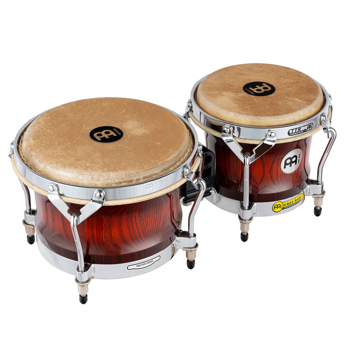 MEINL Percussion Woodcraft Series Wood Bongo 7" Macho & 9" Hembra - Antique Mahogany Burst/Chrome HW