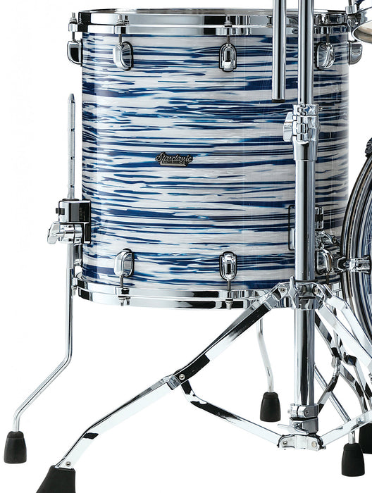 TAMA Starclassic Maple Duracover Wrap Floor Tom 14" x 14" - Blue & White Oyster/Chrome HW