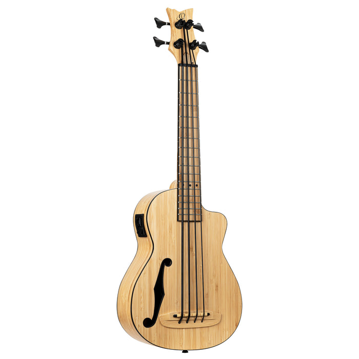 ORTEGA Bamboo Series Short Scale Uke Bass 4 String - Solid Bamboo + Bag