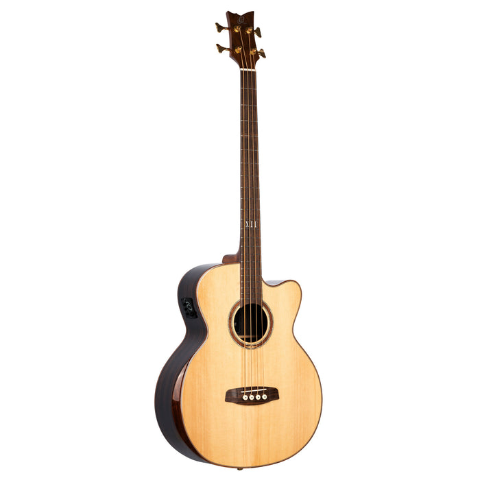 ORTEGA The Private Room Medium Scale Acoustic Bass 4 String - Spruce / Striped Ebony Natural + Bag