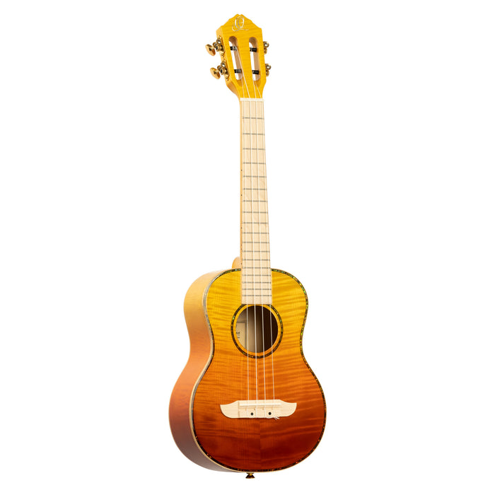 ORTEGA Prism Series Tenor Ukulele 4 String - Flamed Maple Tequila Burst Fade + Bag