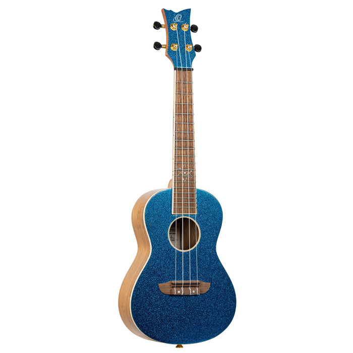ORTEGA Element Series Concert Ukulele 4 String - Spruce / Catalpa Metallic Blue + Bag