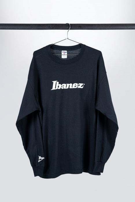 Black Ibanez longsleeve with white "Ibanez" logo