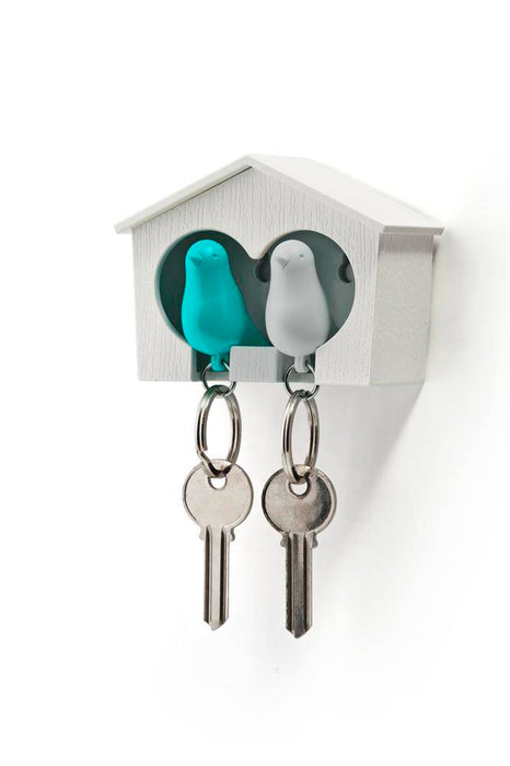 Qualy Key hanger Booth double white-white-blue 10124-WH-WH-BU