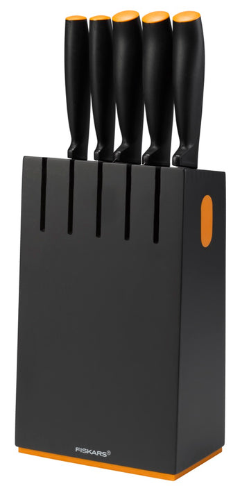 Fiskars Set of 5 knives in block, black Functional Form New 1014190
