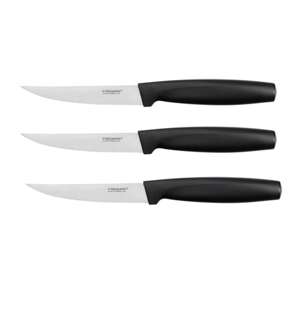 Fiskars Functional Form 3 piece black kitchen knife set