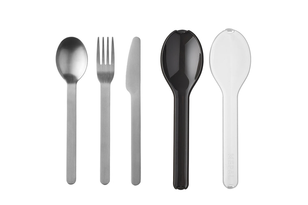 Mepal Ellipse nordic black 3 piece cutlery set 105760041100