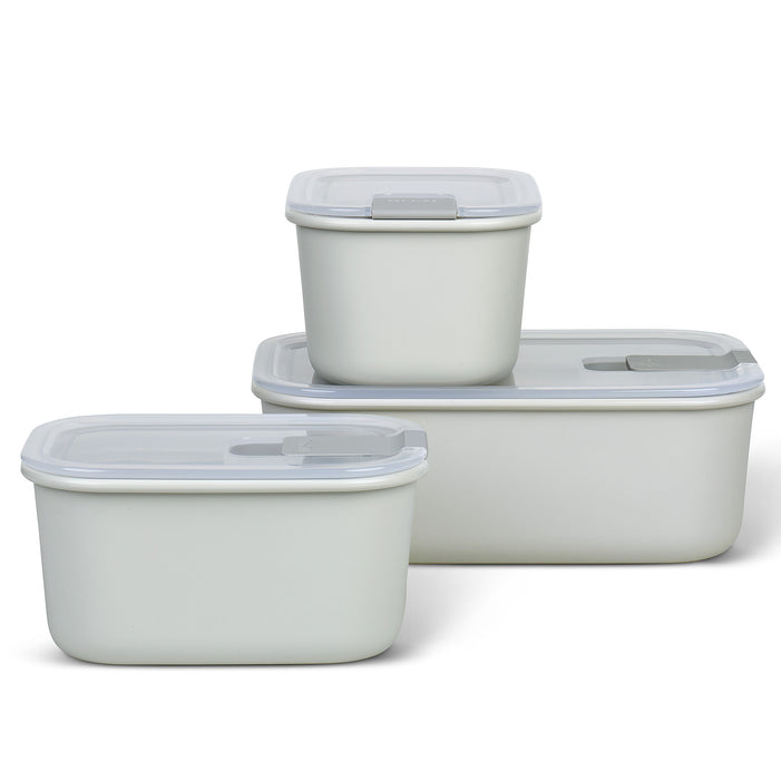 Mepal Set of 3 EasyClip 450 450 1000 ml Nordic white food containers 106180032500