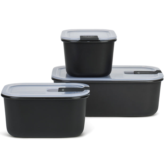 Mepal Set of 3 EasyClip 450 450 1000 ml black food containers 106180041100