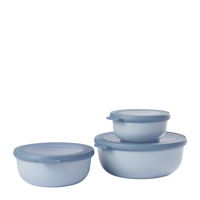 Mepal Set of 3 Cirqula round bowls 350 750 1250 Nordic Blue 106230015700
