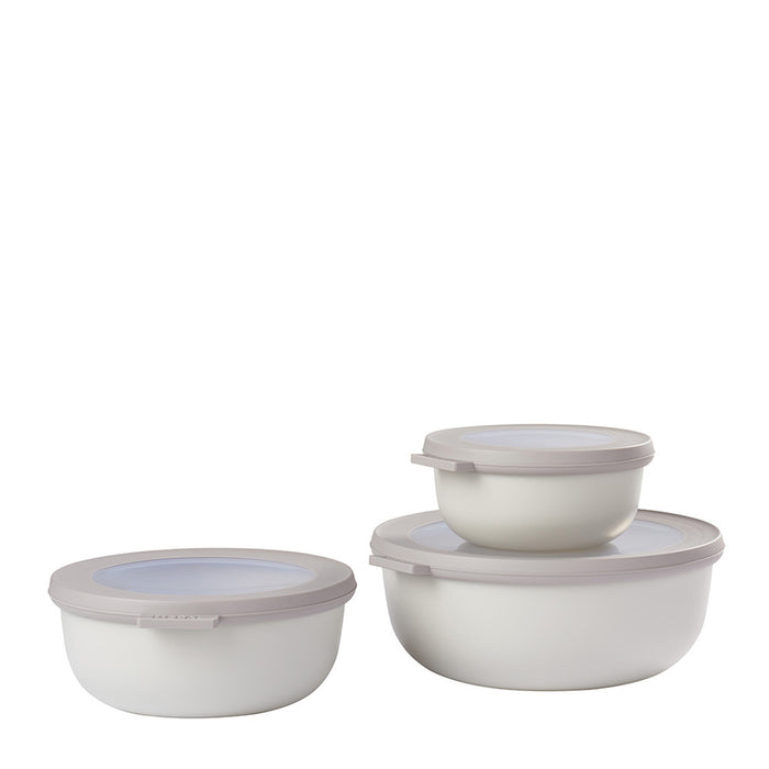 Mepal Set of 3 Cirqula round bowls 350 750 1250 Nordic White 106230032500