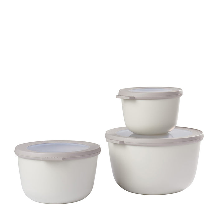 Mepal Set of 3 Cirqula round bowls 500 1000 2000 Nordic White 106231032500