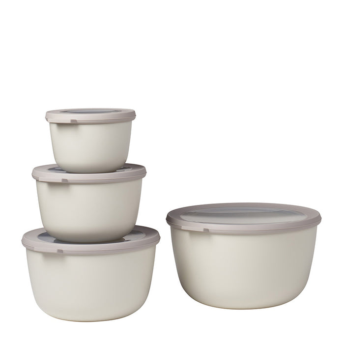 Mepal Set of 4 Cirqula round bowls 500 1000 2000 3000 Nordic White 106233032500